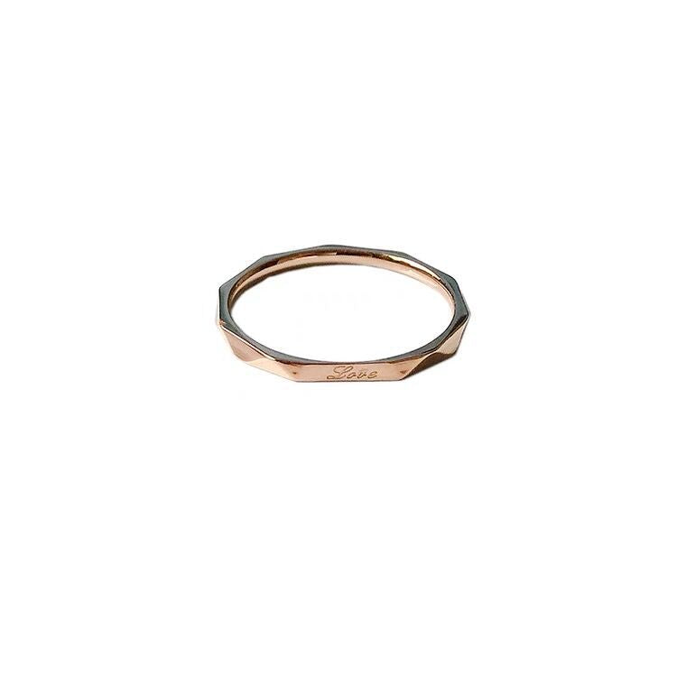 Design Letter Element Titanium Steel Female Fashion Stylish Rings