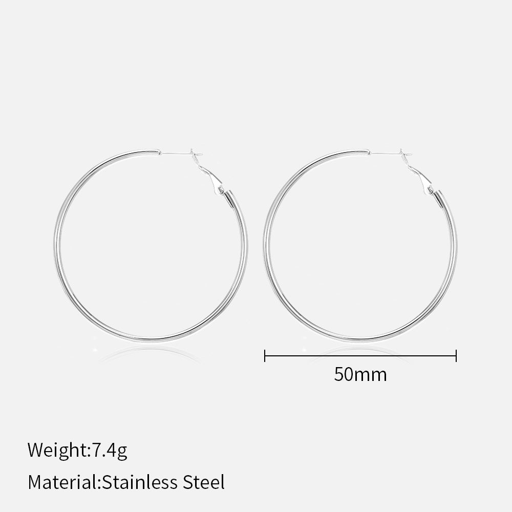 Popular Stainless Steel Round Personality Fashion Earrings