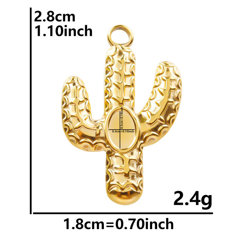 Stainless Steel Cactus Parts Single Accessories Handmade Pendants