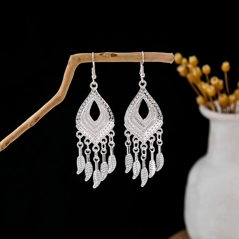 Imitation Miao Sier Ethnic Style Peacock Earrings