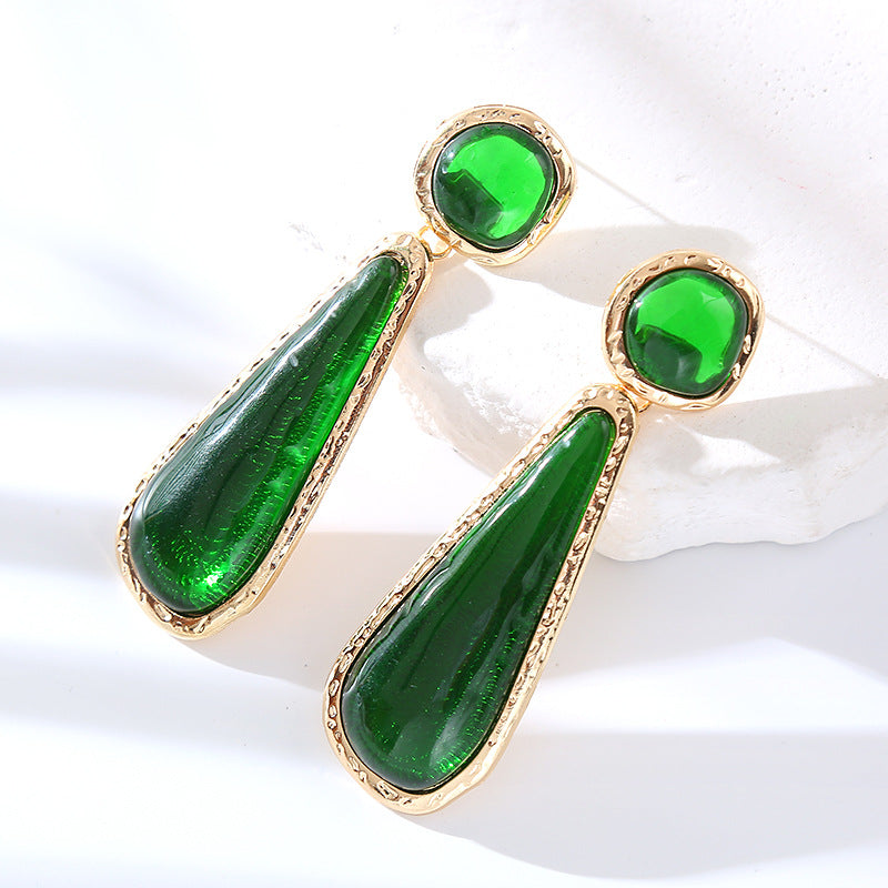 Color Drop-shaped Resin Affordable Luxury Fashion Earrings