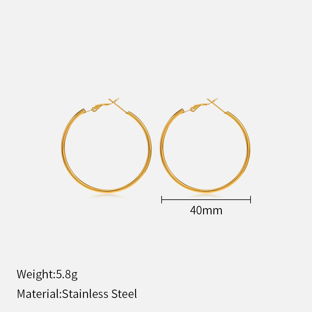 Popular Stainless Steel Round Personality Fashion Earrings