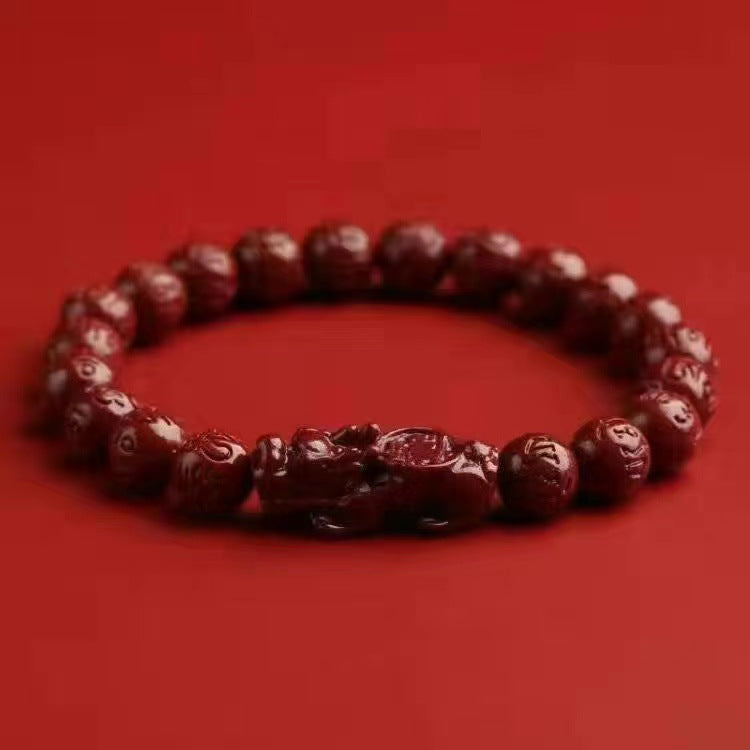 Men's Cinnabar Life Purple Gold Sand Buddha Bracelets