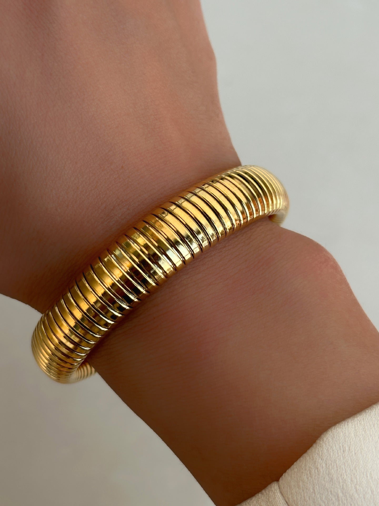 Plated Titanium Steel Vintage Elastic Gypsy Bracelet