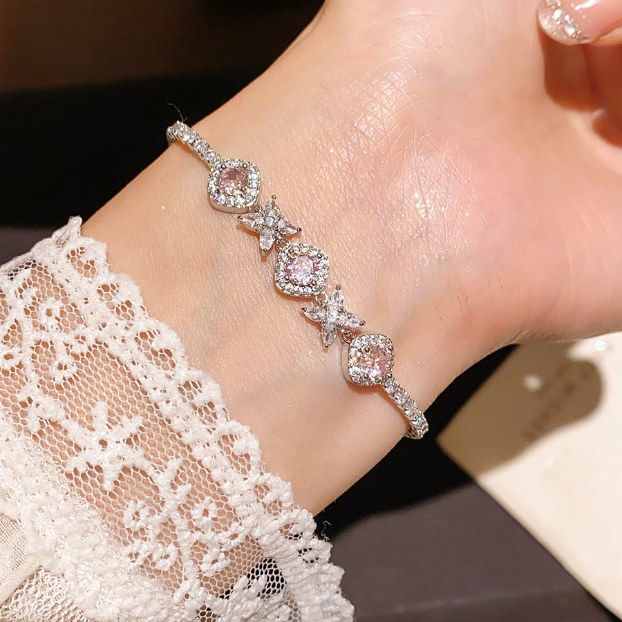 Korean Gentle Refined Zircon Diamond Flower Light Luxury High Bracelets