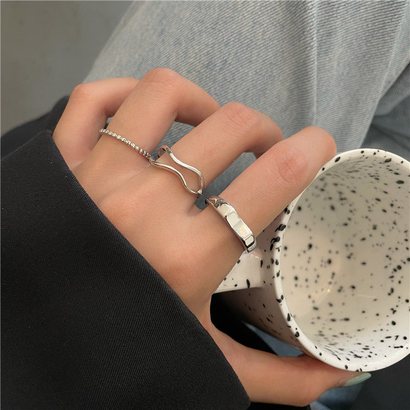 Women's Style Pack Suit Combination Niche Design Metal Rings