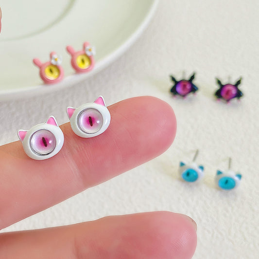 Monster Cat Eye Female Cartoon Cute Earrings