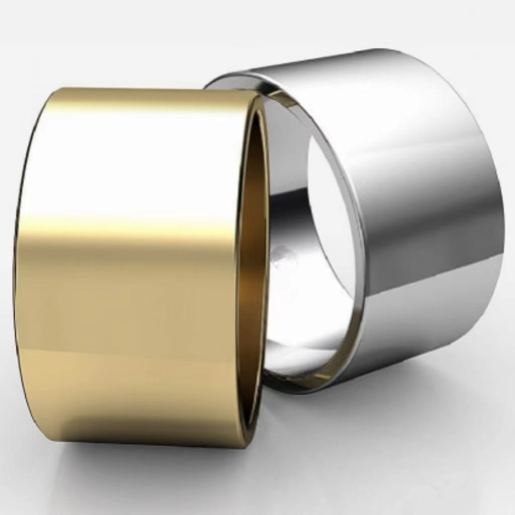 Men's Mirror Wide Wedding Xi Source Ring