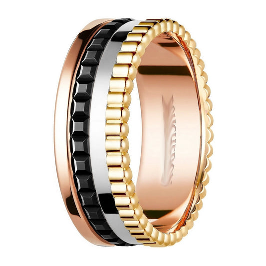 Women's & Men's Sense Couple Pair V Gold Ceramic Light Rings