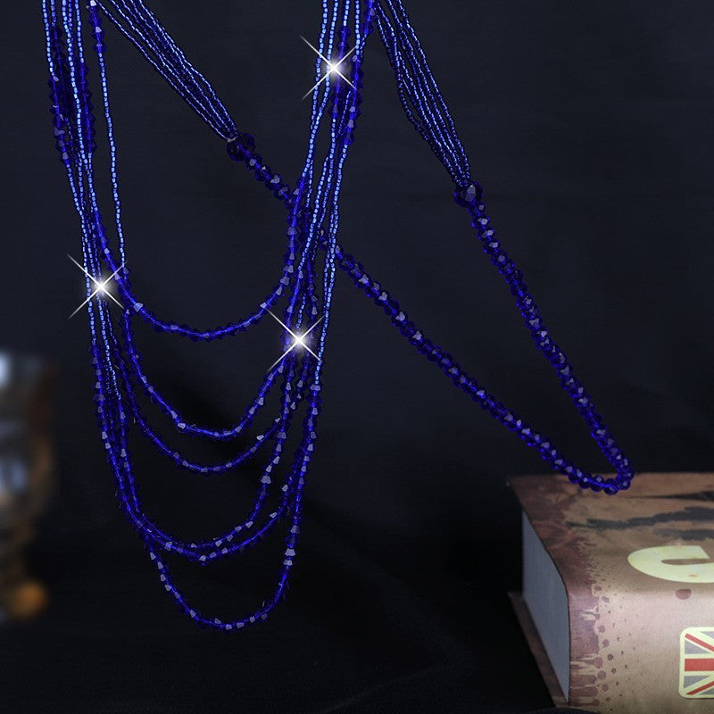 Crystal Beads Long Ornaments Costume Accessories Necklaces