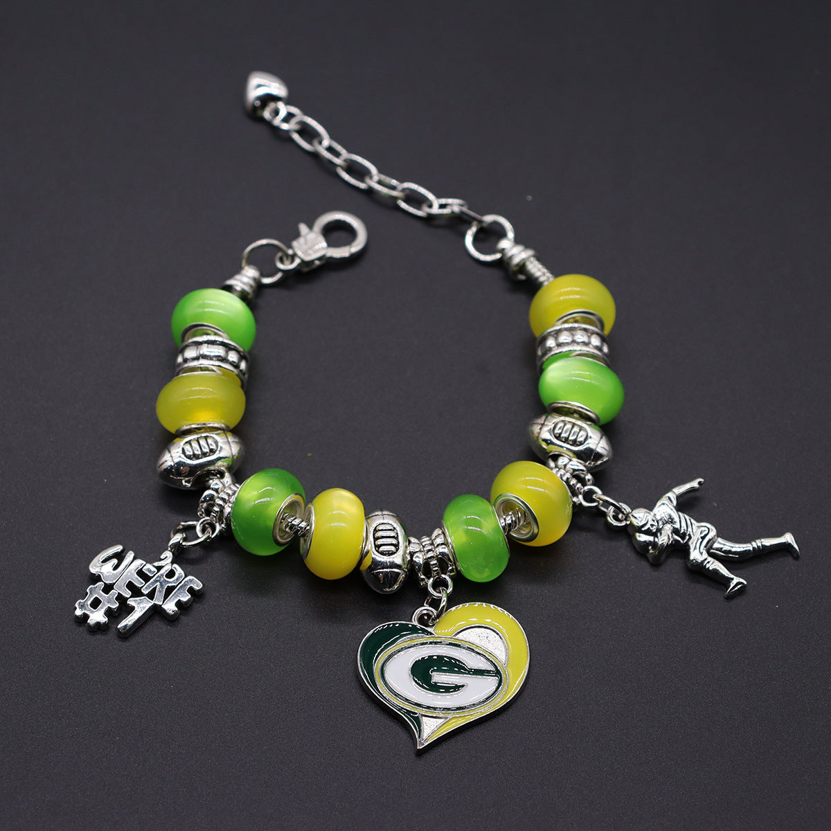 Team Snake Chain Beaded Football Basketball Bracelets