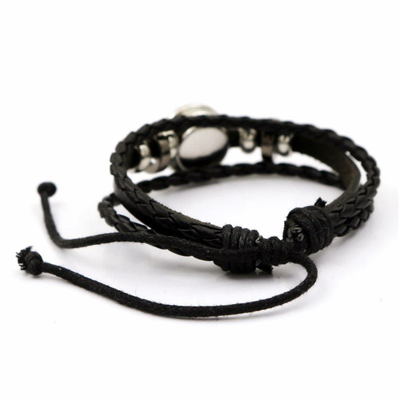 Sun Moon Lovers Snap Leather Unisex Retro Handmade Bracelets