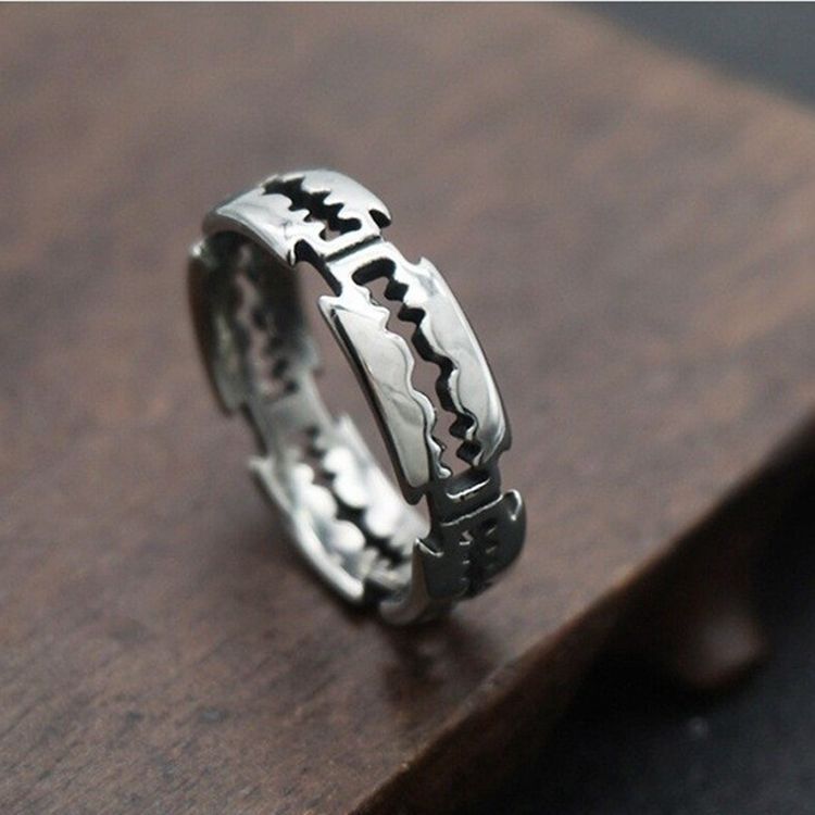 Personality Retro Distressed Blade Korean Creative Rings