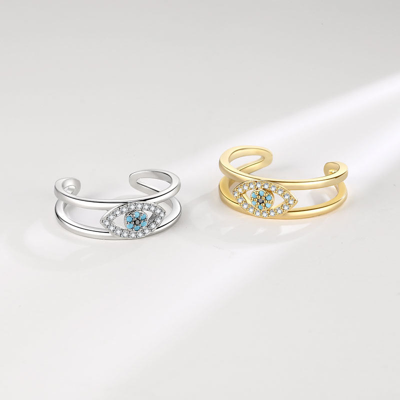 Special Interest Light Luxury Blue Eyes Rings