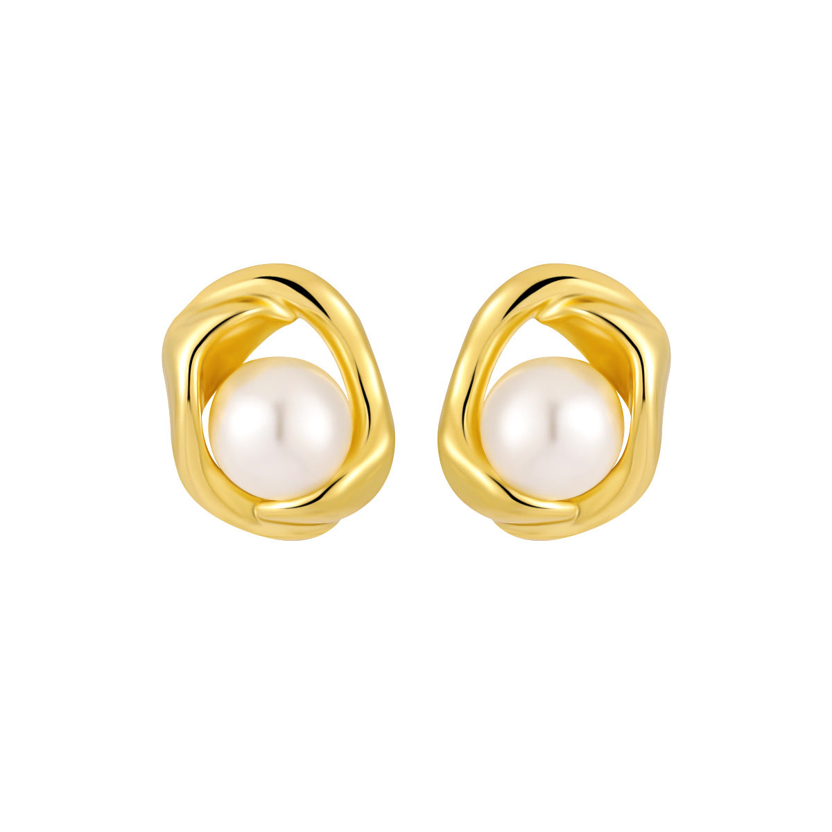 Light Luxury Temperament Inlaid Pearl Sterling Earrings