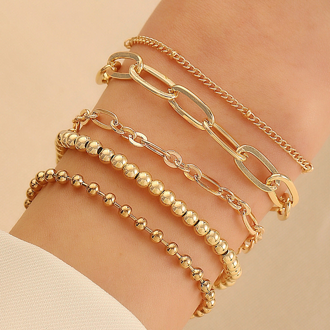 Alloy Combination Suit Set Punk Hip Bracelets