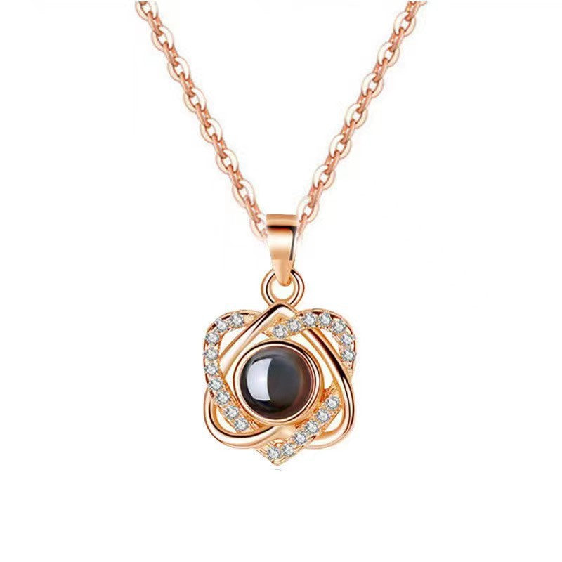 Heart Copper Plating Projection Fashion Short Necklaces