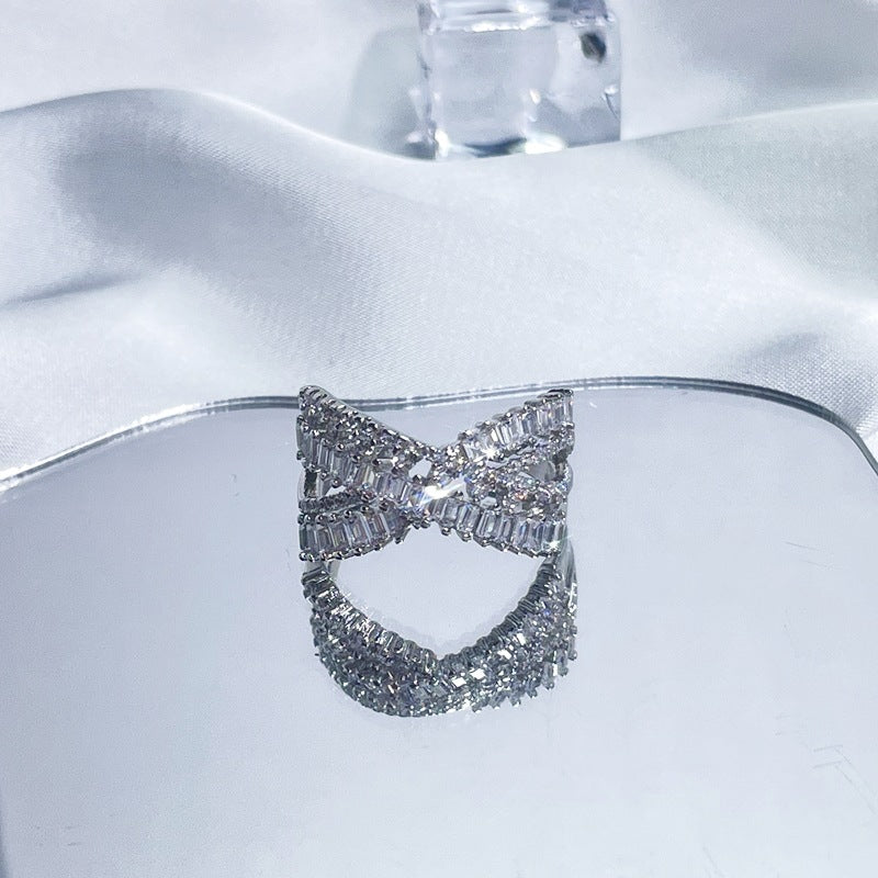 Luxury High-grade Full Diamond Open-end Zircon Rings