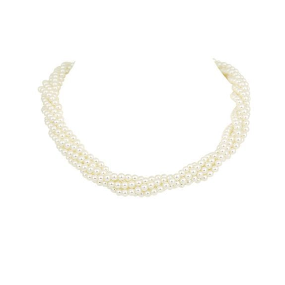 Women's Retro Twist Court Pearl Exaggerated High Necklaces