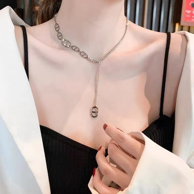 Steel Female Clavicle Chain Swan Clover Necklaces