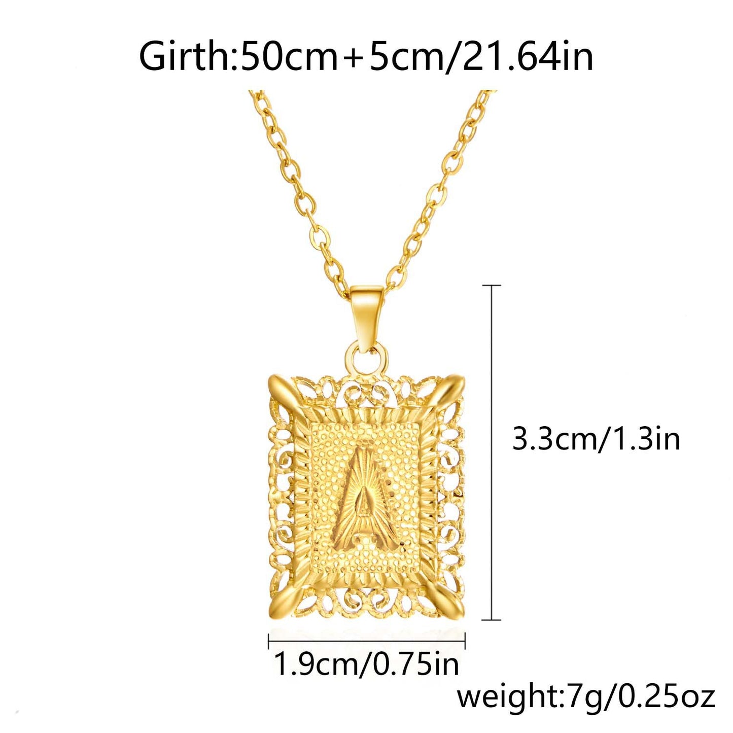 Stainless Steel Letter Hollow Square Titanium Necklaces
