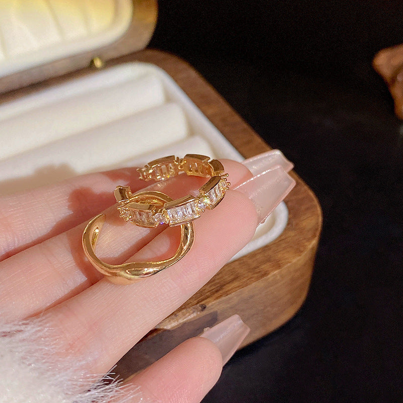 Style Retro Set Female Niche High-grade Rings