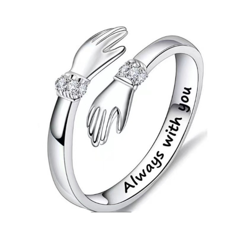 Love Lettering Opening Adjustable Warm Heart Ring