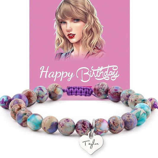 Taylor Birthday Party Music Festival Peach Heart Natural Bracelets