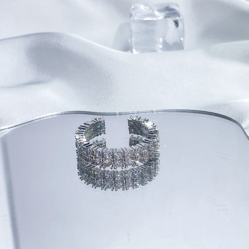 Luxury High-grade Full Diamond Open-end Zircon Rings