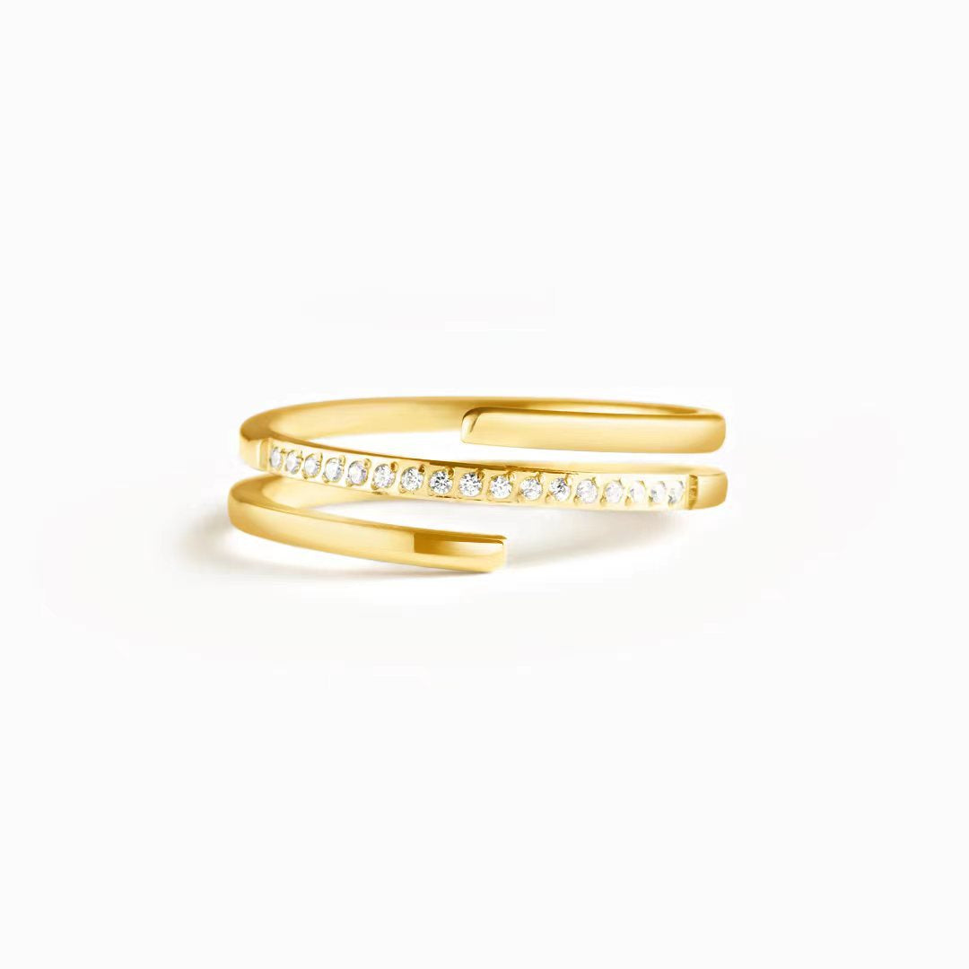 Sier Cross Female Hipster Three-line Fashion Rings