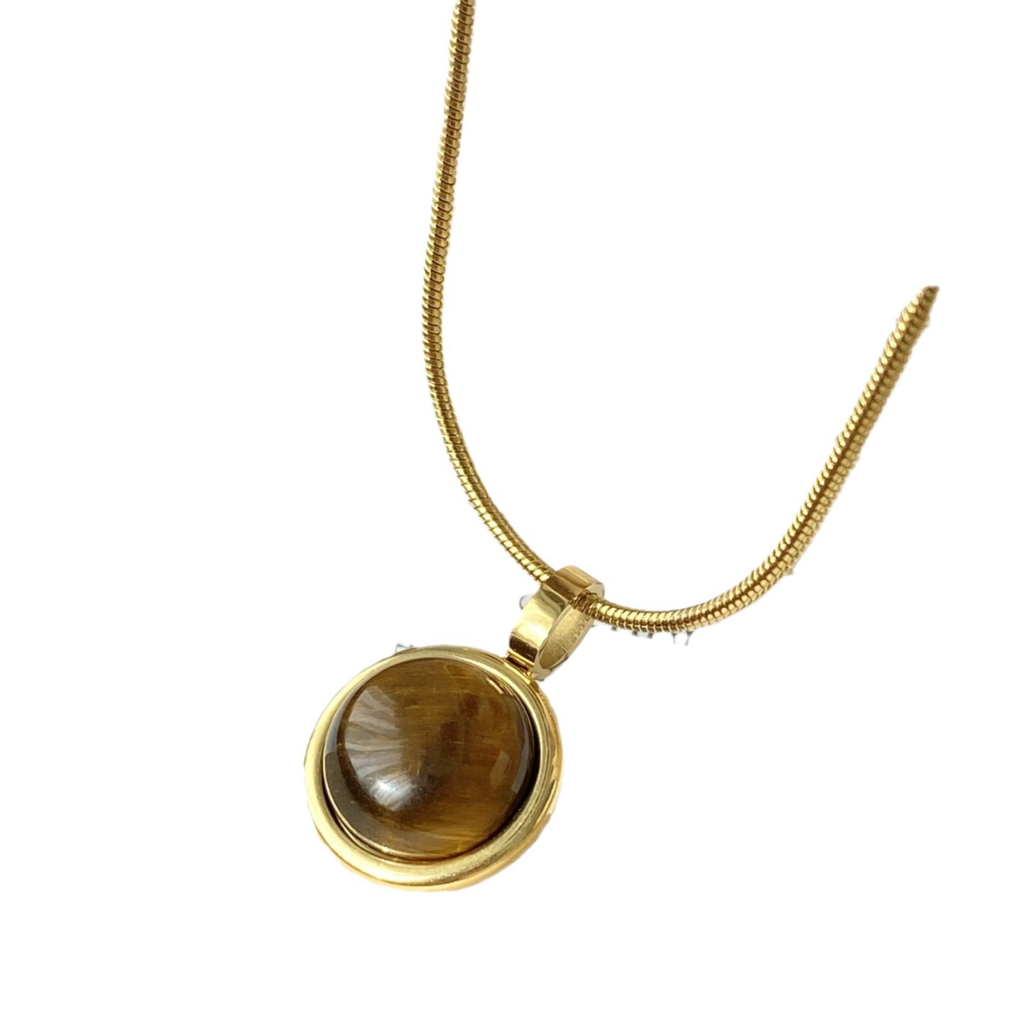 Women's Steel Pearl Tigereye Retro High Sense Necklaces