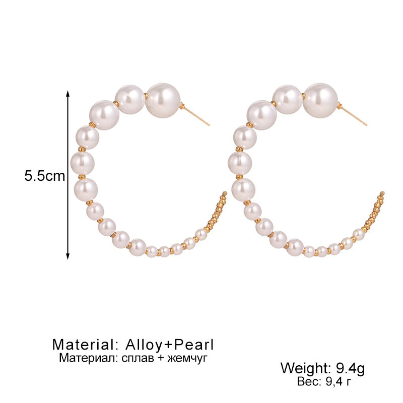Charming Trendy Irregular Geometric Pearl Eardrop Earrings