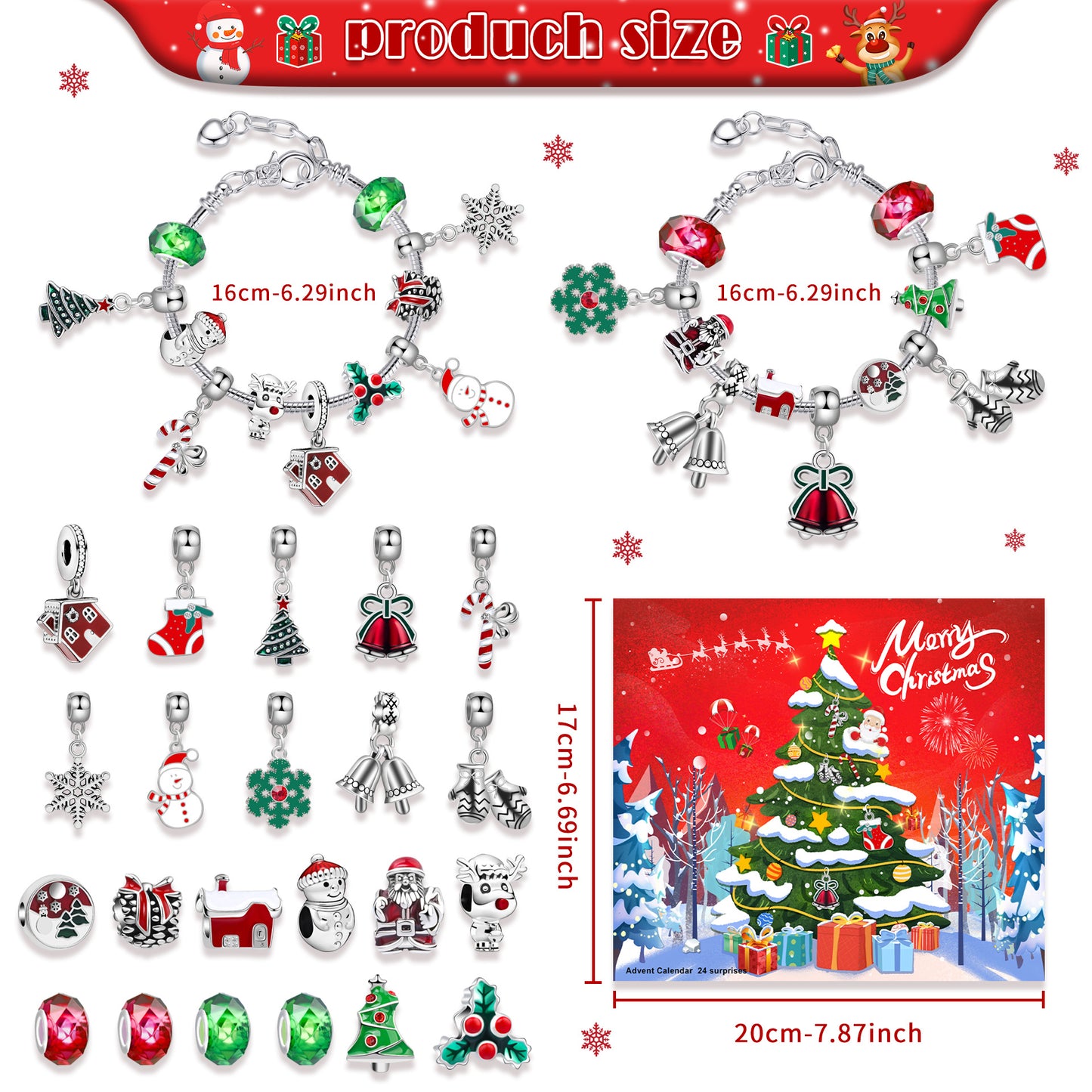 Countdown Calendar Advent Surprise Blind Box Bracelets