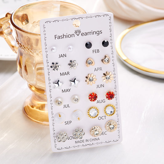 Flower Combination Card Suit Personality Multiple Rings