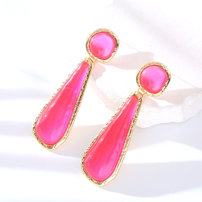 Color Drop-shaped Resin Affordable Luxury Fashion Earrings