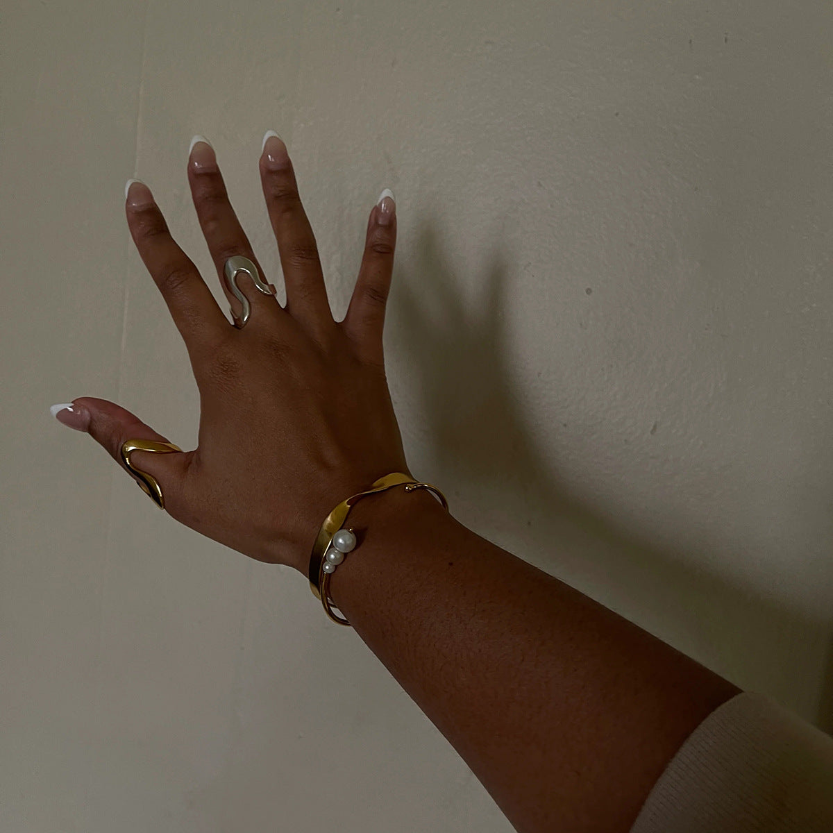 Ding Stainless Steel Niche High-grade Irregular Ornament Rings