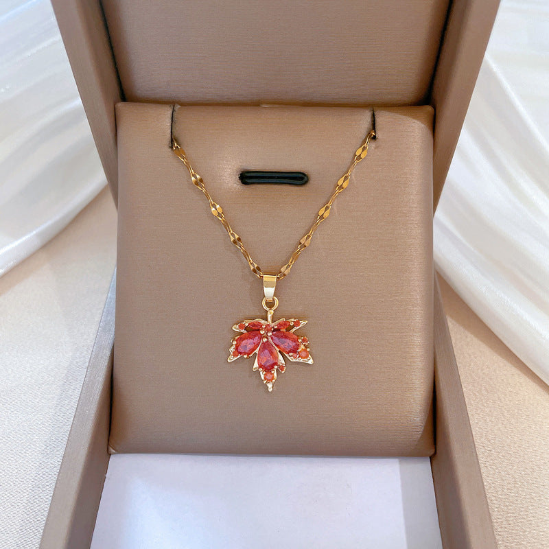 Women's Maple Leaf For Fashion Simple Temperamental Necklaces