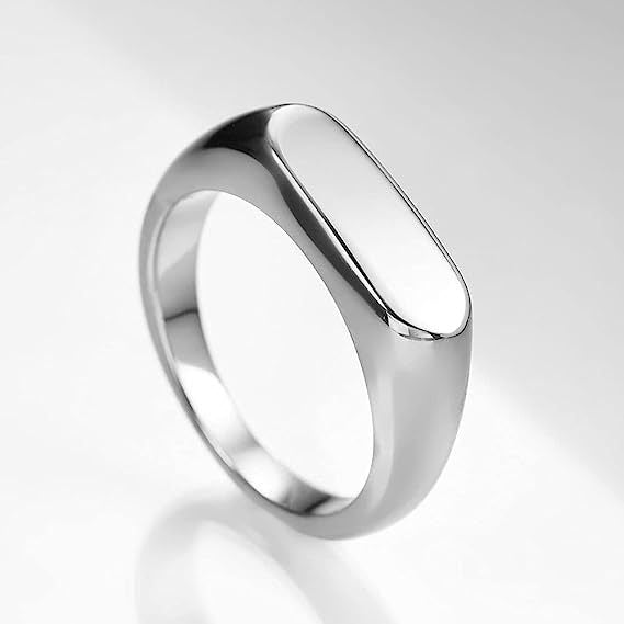 Women's Retro Simple Titanium Steel Casting Strip Rings