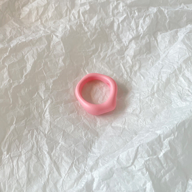Resin Candy Color Cute Hand Jewelry Rings