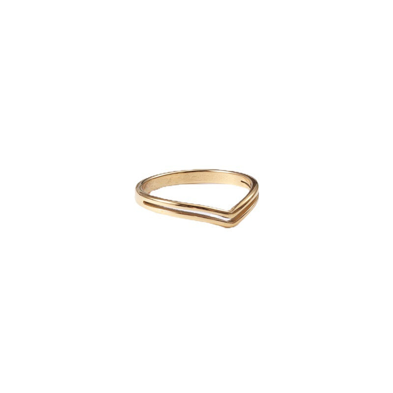 Steel Female Gold Plated Simple Grace Personality Rings