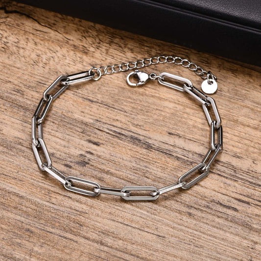 Men's Stainless Steel Flat Length Cross Chain Color Bracelets