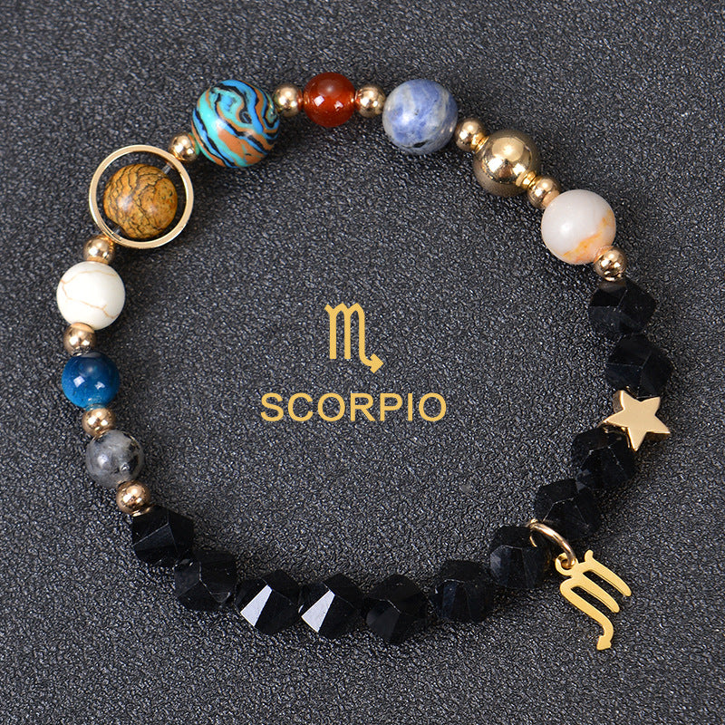 Planets Twee Constellations Frosted Stone Beaded Bracelets