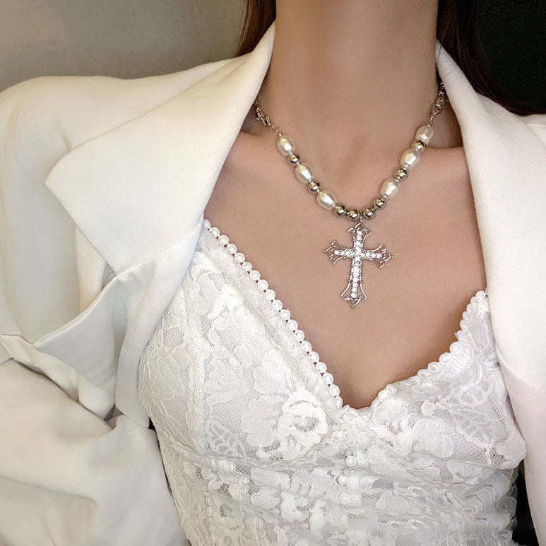 Stitching Short Pearl Trendy Hot Sweet Cool Punk Necklaces