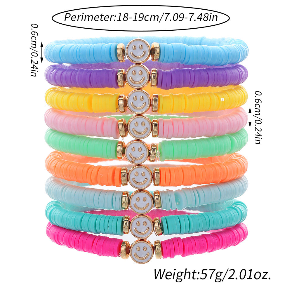 Colorful Polymer Clay Stacking Suit Summer Bracelets