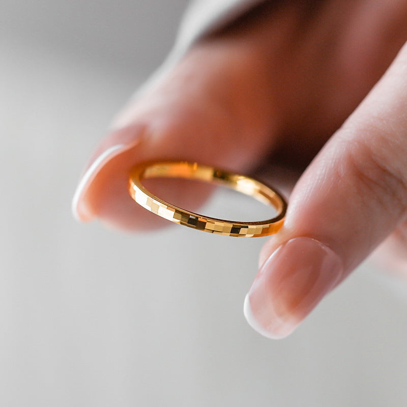 Diamond-shaped Diamond Mirror Cold Style Simple Graceful Rings