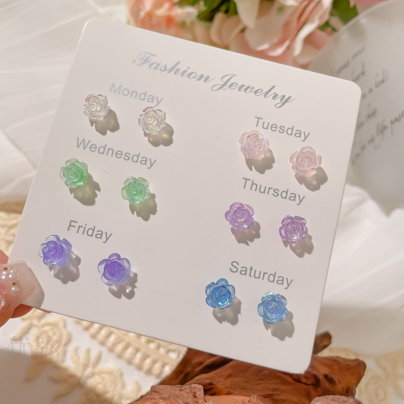 Fresh Macaron Colorful Camellia Simple Beanie Female Earrings