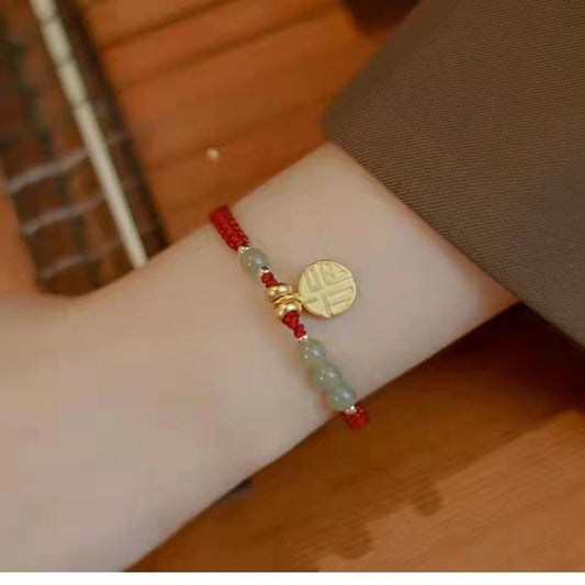 Card Red Rope Female Beaded Weave Bracelets