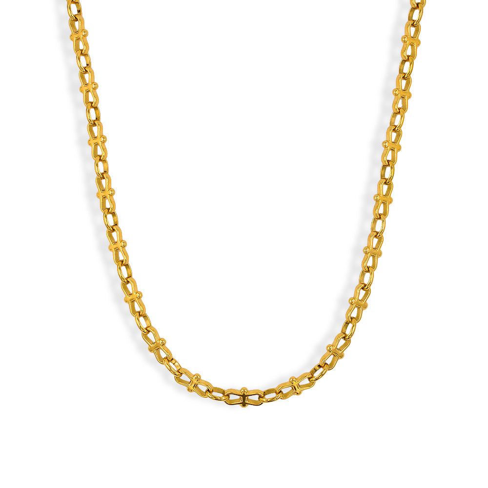 Trendy Stainless Gold Handmade Chain Waterproof Jewelry Set