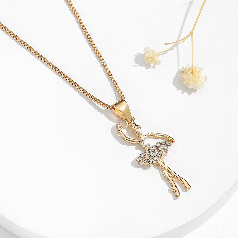 Comfortable Rhinestone Glass Pearl Ballet Cute Pendants