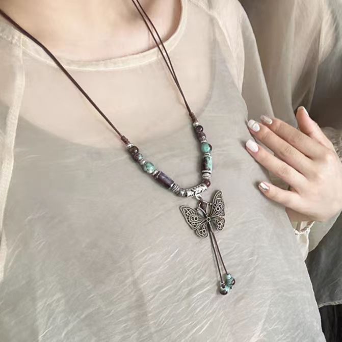 Ger Handmade Ethnic Style Sweater Chain Fashion Retro Necklaces